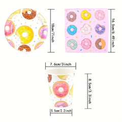 Donut Themed Party Dinnerware Set for 20 Guests