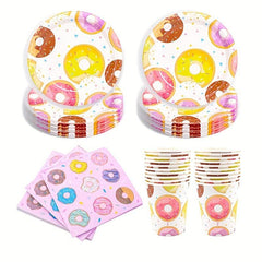 Donut Themed Party Dinnerware Set for 20 Guests