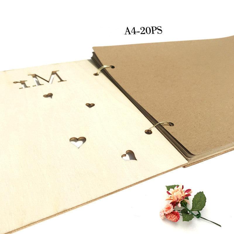 Heart Tree Wooden Wedding Guest Book for Signing In Guests and Memories