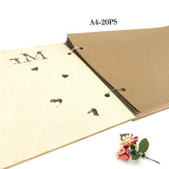 Heart Tree Wooden Wedding Guest Book for Signing In Guests and Memories