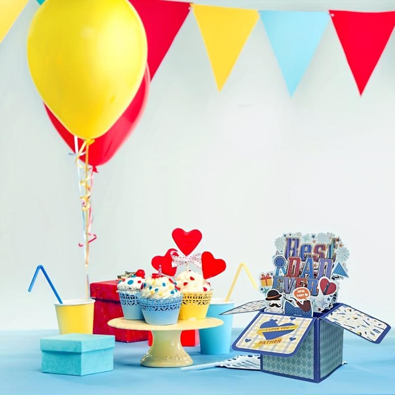 3D Pop Up Fathers Card from Daughter Son - Happy Dad Birthday Gift Set