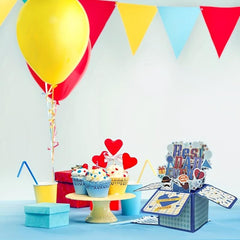 3D Pop Up Fathers Card from Daughter Son - Happy Dad Birthday Gift Set