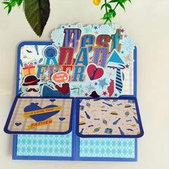 3D Pop Up Fathers Card from Daughter Son - Happy Dad Birthday Gift Set
