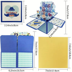 3D Pop Up Fathers Card from Daughter Son - Happy Dad Birthday Gift Set