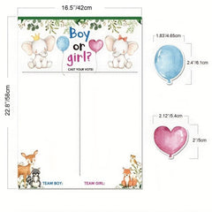 36pcs Gender Reveal Poster and Stickers Set for Baby Shower