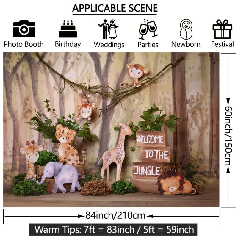 Safari Wild One Backdrop 7x5ft Jungle Boy 1st Birthday Party Decorations