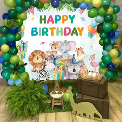 Safari Jungle Animals Backdrop Green Leaves Photography Background