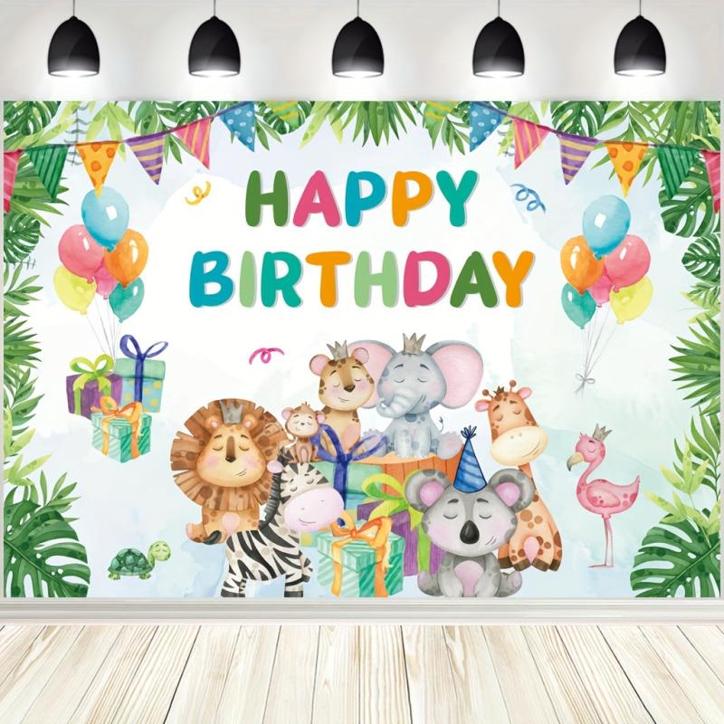 Safari Jungle Animals Backdrop Green Leaves Photography Background