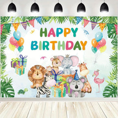 Safari Jungle Animals Backdrop Green Leaves Photography Background