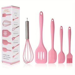 5Pcs Silicone Spatula Set Kitchen Cooking Utensils Box