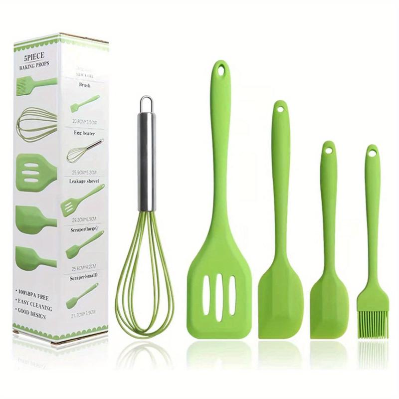 5Pcs Silicone Spatula Set Kitchen Cooking Utensils Box