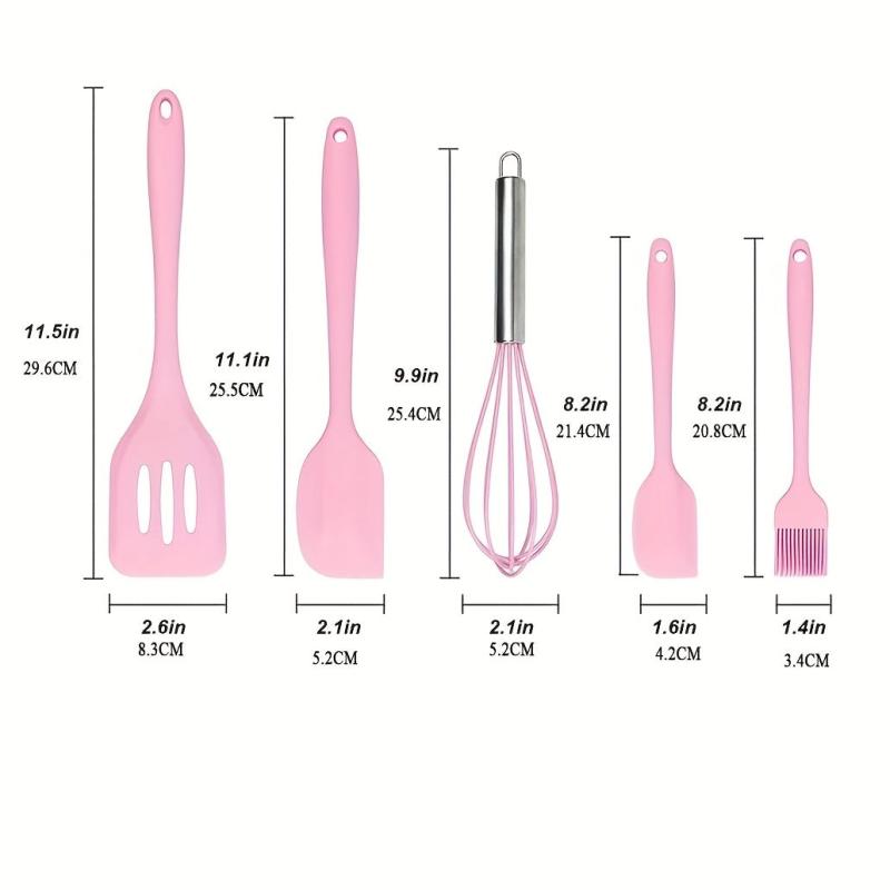 5Pcs Silicone Spatula Set Kitchen Cooking Utensils Box