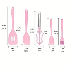 5Pcs Silicone Spatula Set Kitchen Cooking Utensils Box
