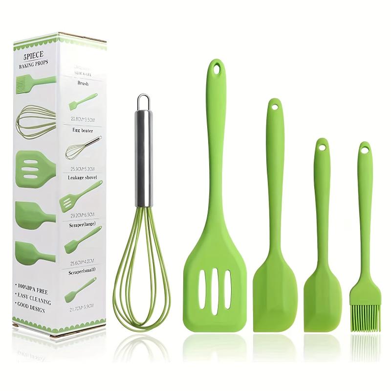 5Pcs Silicone Spatula Set Kitchen Cooking Utensils Box