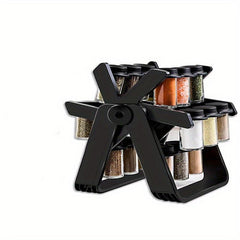 Rotating Seasoning Rack Set with 18 Seasoning Bottles & Labels