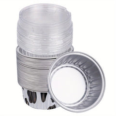 50pcs Aluminum Foil Baking Cups With Lids 7 Disposable Foil Food Containers Mini
