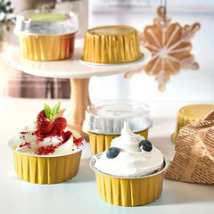 50pcs Aluminum Foil Baking Cups With Lids 7 Disposable Foil Food Containers Mini