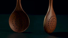 Teak Wood Kitchen Utensils Set with Holder, Natural Cooking Spoons