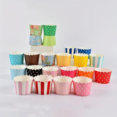 50pcs Disposable Flower Pattern Cupcake Liners 5cmx4 Baking Tools