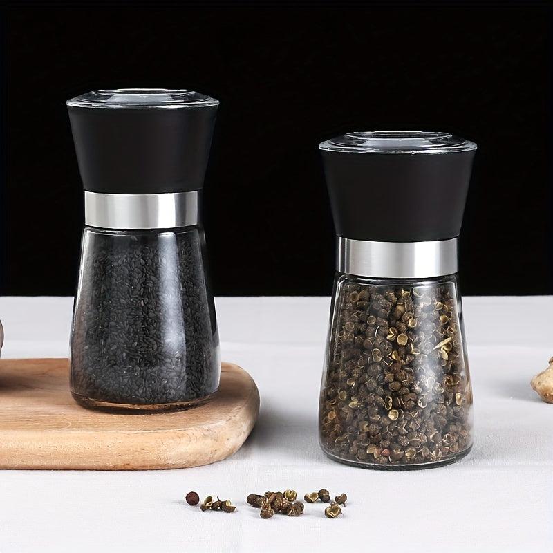 Glass Pepper & Sea Salt Grinder Manual Spice Mill