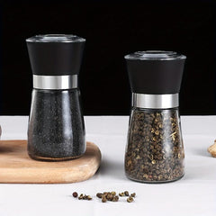 Glass Pepper & Sea Salt Grinder Manual Spice Mill