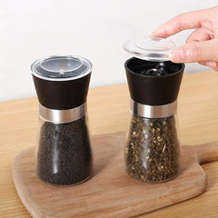 Glass Pepper & Sea Salt Grinder Manual Spice Mill