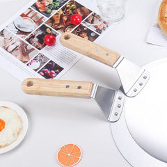 Stainless Steel Pizza Spatula with Wooden Handle - Pizza Scraper Paddle