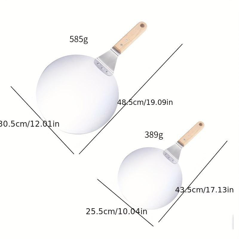 Stainless Steel Pizza Spatula with Wooden Handle - Pizza Scraper Paddle