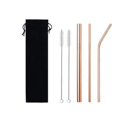 6pcs Stainless Steel Straw Heat Resistant Reusable Straw with Cleaning Brush