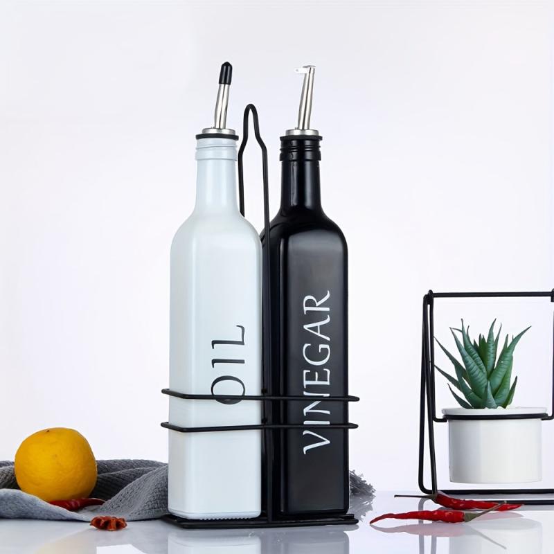 Stylish Vinegar Dispenser Set with Tweezers - Essential Kitchen Gadget