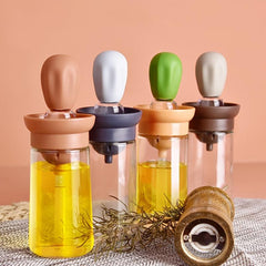 Silicone Dispenser Bottle with Brush for Cooking BBQ Pancake