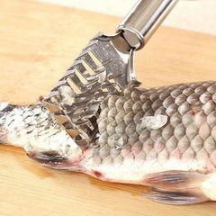Fish Scaler Remover Stainless Steel Sawtooth Handle Brush
