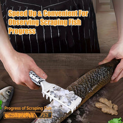 Fish Scaler Remover Stainless Steel Sawtooth Handle Brush