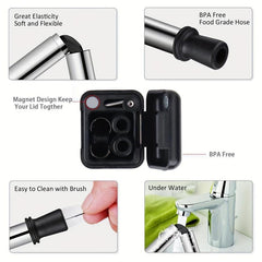 Collapsible Stainless Steel Reusable Straws for Travel Eco Friendly