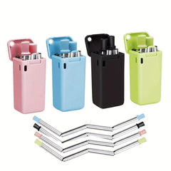 Collapsible Stainless Steel Reusable Straws for Travel Eco Friendly