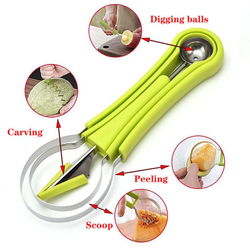 3-in-1 Stainless Steel Fruit Slicer Cutter Digger