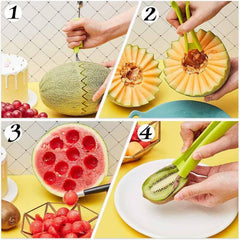 3-in-1 Stainless Steel Fruit Slicer Cutter Digger