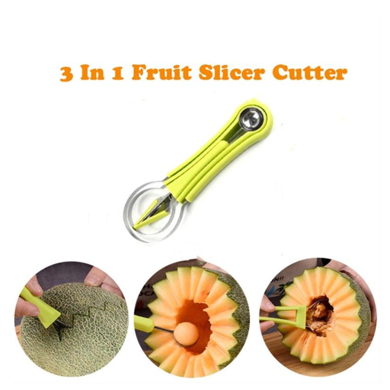 3-in-1 Stainless Steel Fruit Slicer Cutter Digger
