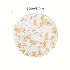 1pc Acrylic Coaster Golden Foil Decor Hexagon Shape Cup Coaster