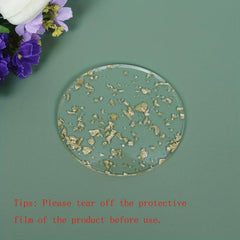 1pc Acrylic Coaster Golden Foil Decor Hexagon Shape Cup Coaster