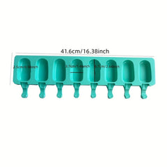 8-Cavity Silicone Ice Pop Molds - Reusable Popsicle Mold