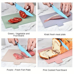 4pcs Wheat Straw Chopping Board Set