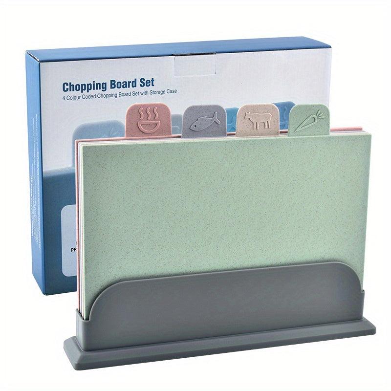 4pcs Wheat Straw Chopping Board Set