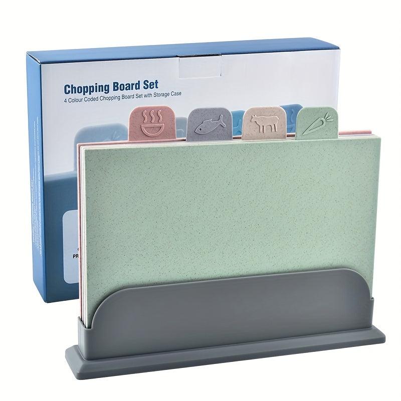 4pcs Wheat Straw Chopping Board Set