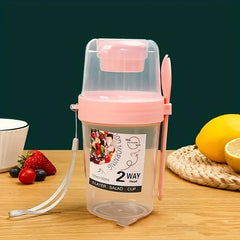 Salad Cup Meal Shaker Cup Plastic Healthy Container With Fork
