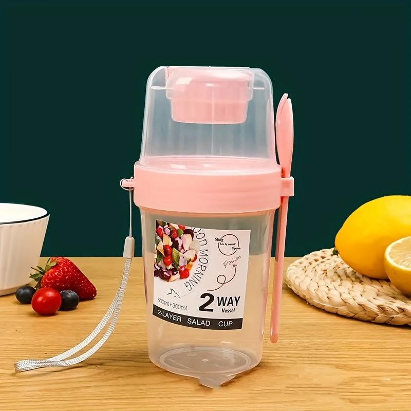 Salad Cup Meal Shaker Cup Plastic Healthy Container With Fork