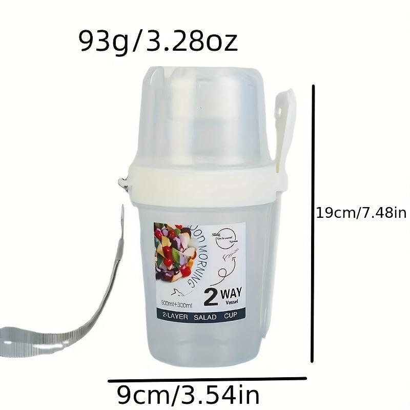 Salad Cup Meal Shaker Cup Plastic Healthy Container With Fork