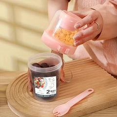 Salad Cup Meal Shaker Cup Plastic Healthy Container With Fork