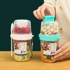 Salad Cup Meal Shaker Cup Plastic Healthy Container With Fork