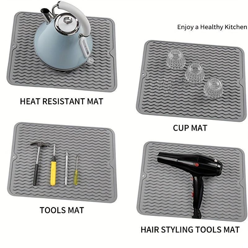 Silicone Dish Drying Mat For Kitchen Counter Sink Refrigerator Drawer